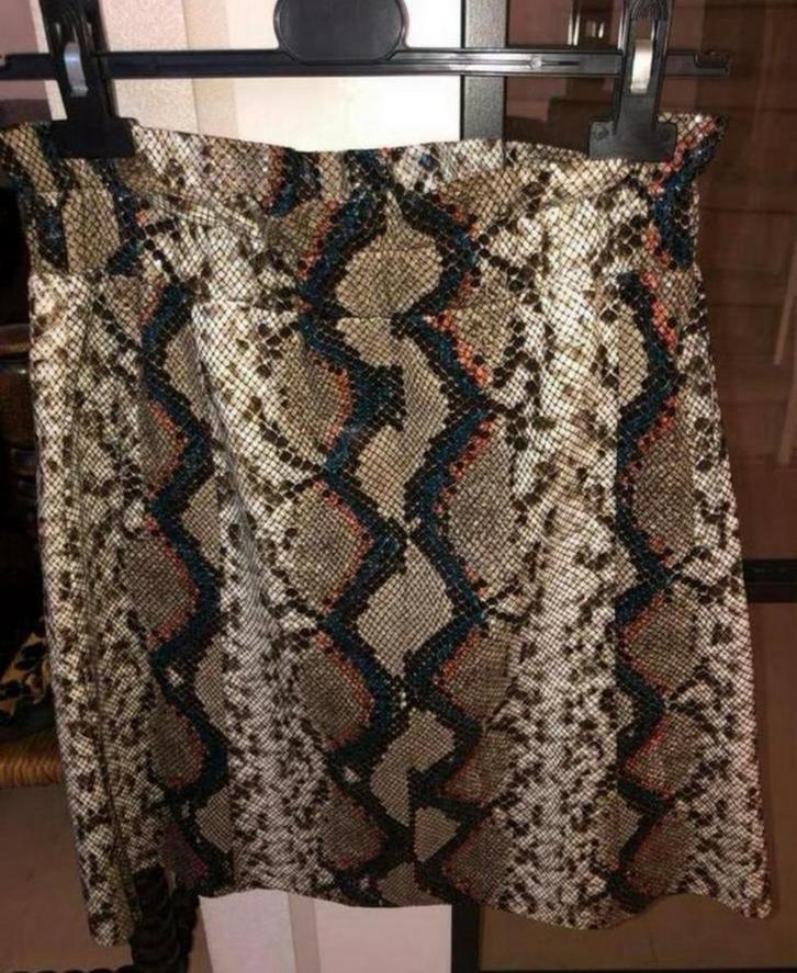 DANTE6 prachtige rok snake print mt2 = mt 36/38, Kleding | Dames, Rokken, Zo goed als nieuw, Maat 36 (S), Bruin, Boven de knie