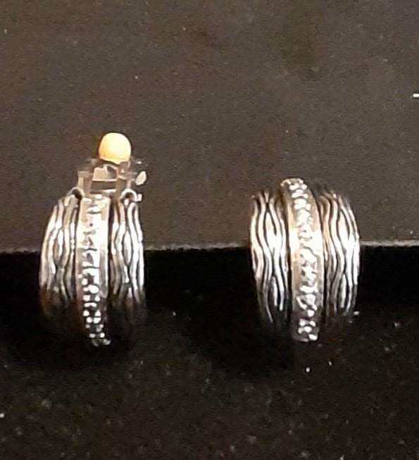 Elegante Oorclips met Strass, Sieraden, Tassen en Uiterlijk, Oorbellen, Zo goed als nieuw, Hangers, Overige materialen, Zilver