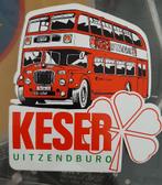 Vintage sticker Keser uitzendburo dubbeldekker bus Engeland, Ophalen of Verzenden, Zo goed als nieuw