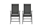 Aluminium Tuinstoel - Set/2 - Zwart, Online, Ophalen of Verzenden, Online, Online