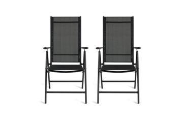  Aluminium Tuinstoel - Set/2 - Zwart beschikbaar voor biedingen