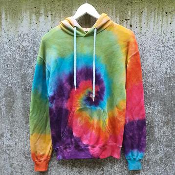 Regenboog spiral tie dye hippie unisex hoodie maat M beschikbaar voor biedingen