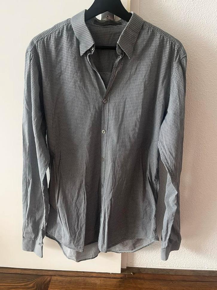 Hans Ubbink overhemd - man - Maat M, Kleding | Heren, Overhemden, Gedragen, Halswijdte 39/40 (M), Grijs, Verzenden