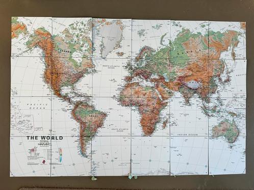 IXXI wereldkaart 120x80 cm (24 tegels), Huis en Inrichting, Woonaccessoires | Schilderijen, Tekeningen en Foto's, Gebruikt, Schilderij