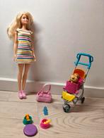 Barbie set met pupjes en kinderwagen, Ophalen of Verzenden, Gebruikt, Barbie
