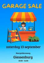 Garage Sale 13 september Neerpolderseweg - Giessenburg, Diversen, Rommelmarktspullen, Ophalen, Zo goed als nieuw