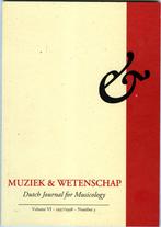 Muziek en Wetenschap volume 6 number 3, Boeken, Muziek, Ophalen of Verzenden, Zo goed als nieuw, Genre of Stijl