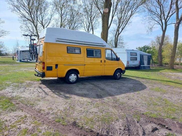 Super leuke Ford Transit met nieuwe APK, Caravans en Kamperen, Campers, Particulier, tot en met 2, Buscamper of Camperbus, Ford