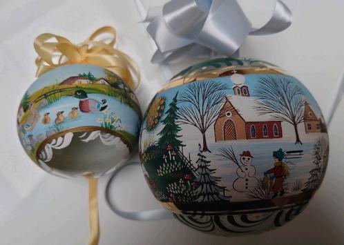 4 jaargetijden glazen bollen om op te hangen ( vintage), Antiek en Kunst, Antiek | Glas en Kristal, Verzenden