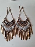 Boho goudkleurig met bling steentjes oorbellen 1x gedragen, Overige materialen, Ophalen of Verzenden, Zo goed als nieuw, Goud