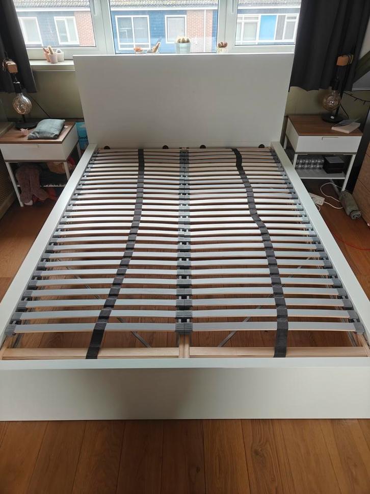 Bed 140x200 Ikea Malm, Huis en Inrichting, Slaapkamer | Bedden, Gebruikt, Tweepersoons, 140 cm, 200 cm, Hout, Wit, Ophalen