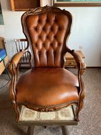 Barok fauteuil  leder., Huis en Inrichting, Fauteuils, Minder dan 75 cm, Gebruikt, Barok, Leer