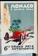 Monaco raceposter 2 april 1934. Off. herproductie uit 1985., Ophalen of Verzenden, Zo goed als nieuw, Formule 1