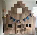 Hoogslaper bed huisje van steigerhout, Kinderen en Baby's, Kinderkamer | Stapelbedden en Hoogslapers, Ophalen, Zo goed als nieuw