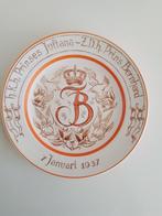 (Wand) bord Juliana en Bernard 1937, Ophalen of Verzenden, Zo goed als nieuw, Servies