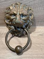 Grote antieke leeuwenkop deurklopper van brons, Ophalen of Verzenden, Brons
