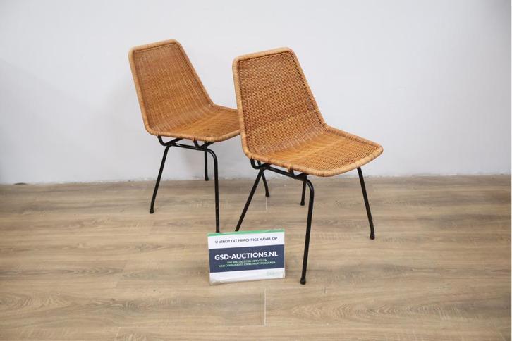 Set van 2 Rotan Stoelen - Door Dirk van Sliedregt, Huis en Inrichting, Stoelen, Ophalen of Verzenden