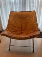 2 leren Fauteuils Teun van Zanten voor Molinari, Huis en Inrichting, Fauteuils, Ophalen, Gebruikt, Mid century, Minder dan 75 cm