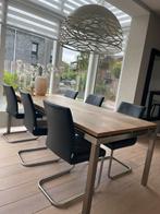 Movani 6 zwart leren eetkamerstoelen, Ophalen, Zwart, Leer, Zo goed als nieuw