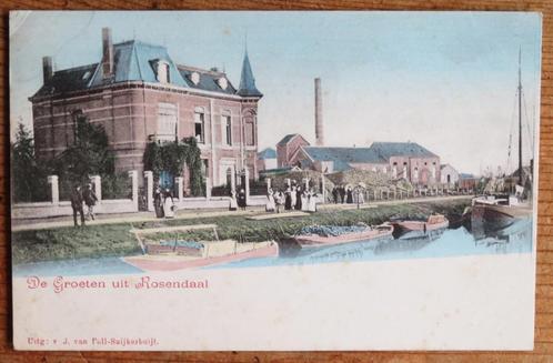 Antiek Rosendaal Villa Veenhuizen, fabriek schepen ( klein ), Verzamelen, Ansichtkaarten | Nederland, Zuid-Holland, Voor 1920