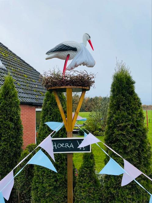 Ooievaar, ooievaarsnest, Kinderen en Baby's, Kraamcadeaus en Geboorteborden, Zo goed als nieuw, Ophalen