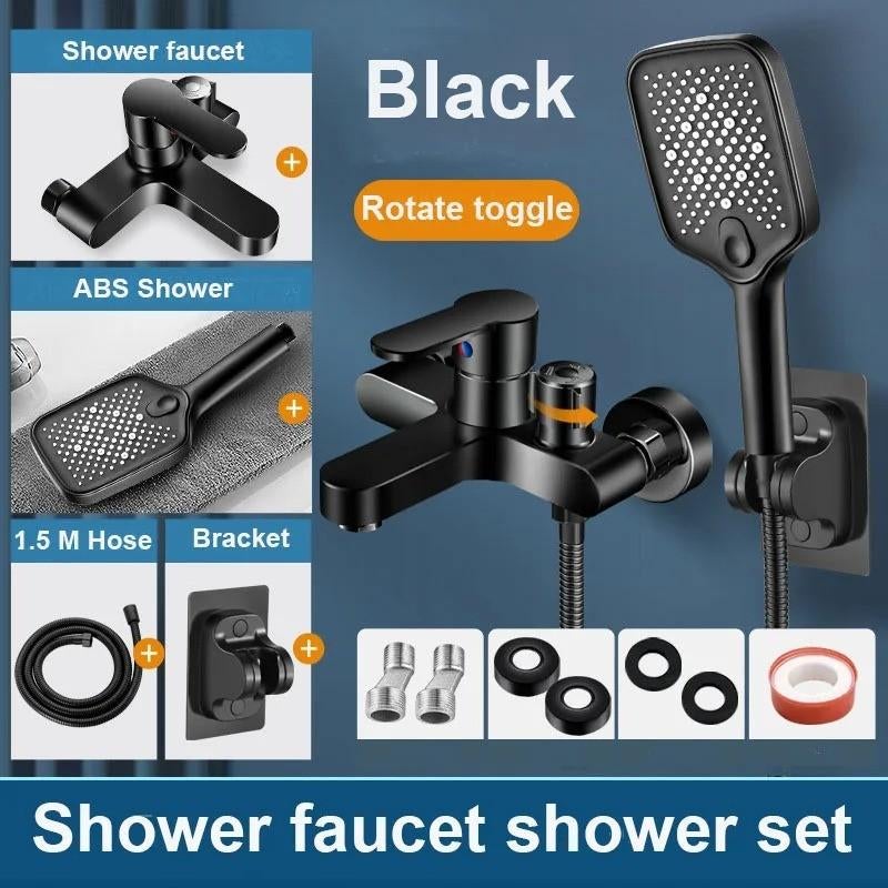 Zwarte badkraan doucheset douche waterval kraan badsysteem, Sanitair-online.eu, Sanitair-online.eu, Nieuw, Ophalen of Verzenden