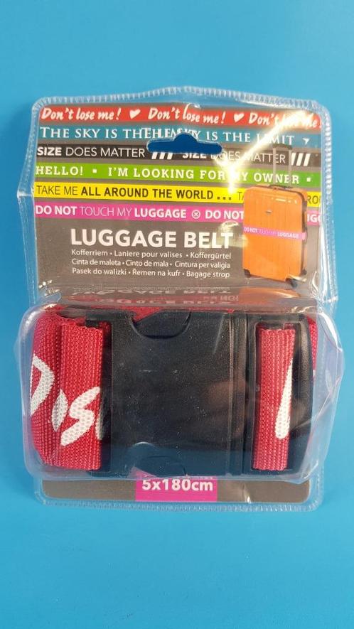 Bagageband, luggange band nieuw, rood, met tekst. 6B6, Sieraden, Tassen en Uiterlijk, Koffers, Gebruikt, Hard kunststof, Minder dan 50 cm