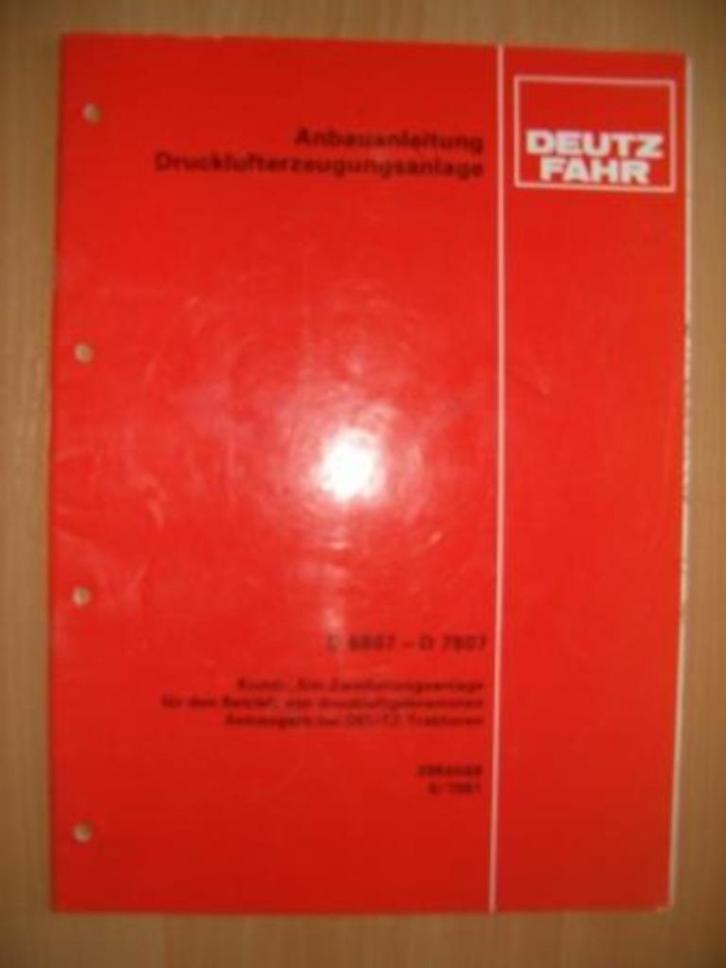 Handleiding voor luchtdruksysteem Deutz D6807 en D7807, Boeken, Vervoer en Transport, Gelezen, Tractor en Landbouw, Ophalen of Verzenden