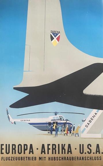 Affiche Sabena Europa-Afrika-USA beschikbaar voor biedingen