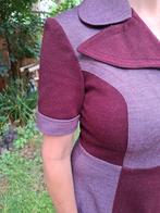 Vintage jurkje jaren '60 stijl paars en aubergine, Maat 38/40 (M), Paars, Ophalen of Verzenden, Zo goed als nieuw