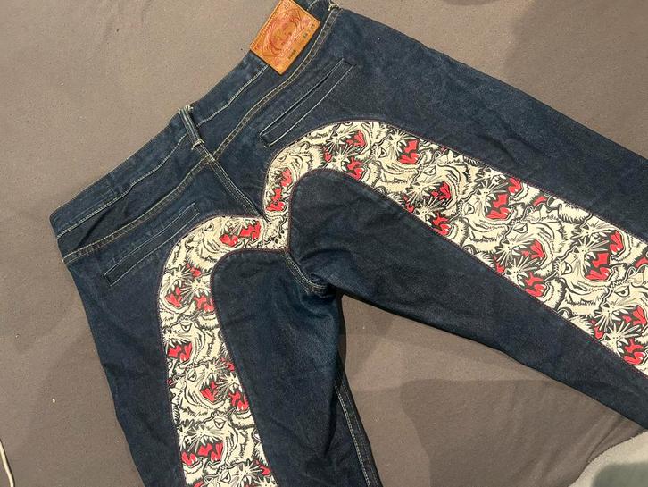 Evisu jeans, Kleding | Heren, Spijkerbroeken en Jeans, Zo goed als nieuw, W36 - W38 (confectie 52/54), Blauw, Ophalen of Verzenden