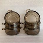 6 vintage rookglas soepkommen Arcoroc France, Ophalen of Verzenden