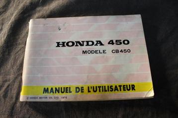 Honda CB450 1972 manuel d'utilisateur owner's manual beschikbaar voor biedingen