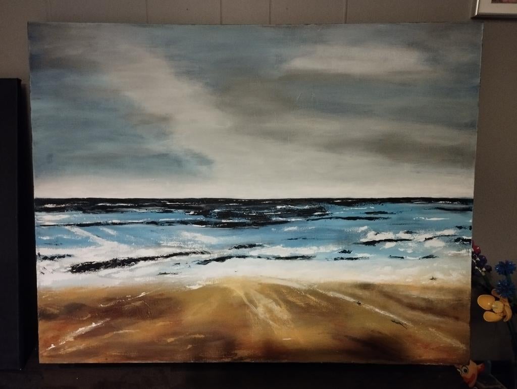 Mooi zee schilderij, afm ca 70x90 cm, Ophalen