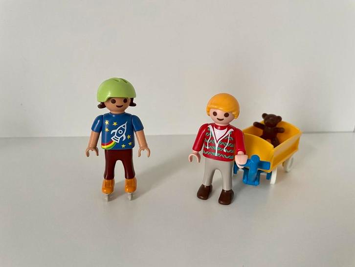 Set meisje met skates en jongen met bolderkar, Kinderen en Baby's, Speelgoed | Playmobil, Nieuw, Complete set, Ophalen of Verzenden
