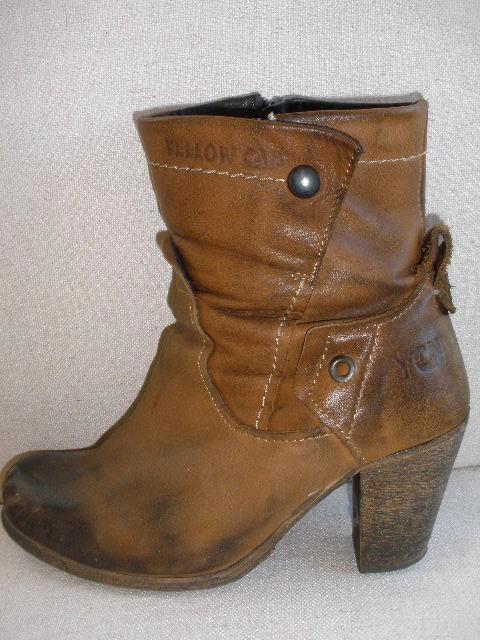 YELLOW CAB laarsjes cognac bruin maat 41, Kleding | Dames, Schoenen, Zo goed als nieuw, Bruin, Ophalen of Verzenden