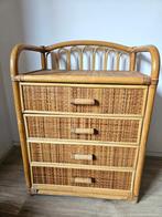 Rotan bamboo ladekast, Huis en Inrichting, Kasten | Ladekasten, Ophalen, Overige materialen, 50 tot 100 cm, Zo goed als nieuw