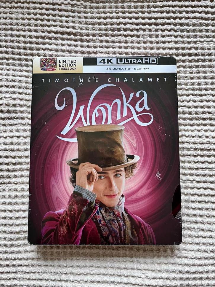 Wonka / 4K Ultra HD & Blu Ray / Limited Edition Steelbook, Cd's en Dvd's, Blu-ray, Nieuw in verpakking, Kinderen en Jeugd, Boxset