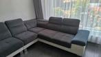 Mooie Hoekbank Antraciet Wit + Dekens en Kussens, Ophalen, Gebruikt, A, C