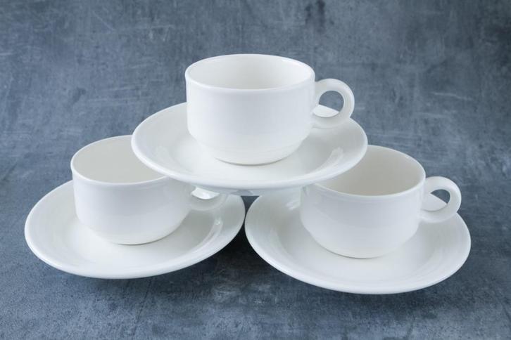 3x kop en schotel Villeroy en Boch - Adriana - porselein, Huis en Inrichting, Keuken | Servies, Gebruikt, Kop(pen) en/of Schotel(s)