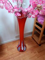Zeer mooie grote hoge glazen vaas sierlijk gedraaid, Ophalen, Overige kleuren, Minder dan 50 cm, Glas