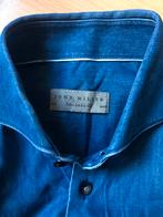John Miller Blauw Overhemd Maat M, Hals 40, Blauw, Gedragen, John Miller, Halswijdte 39/40 (M)