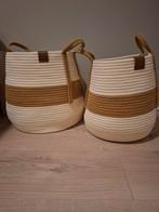 Set van 2 decoratieve manden van katoen, Huis en Inrichting, Overige materialen, Mand, Rond, Ophalen of Verzenden