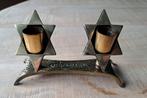Vintage messing Jeruzalem ABADA kandelaar, Antiek en Kunst, Antiek | Kandelaars, Ophalen of Verzenden, Overige materialen