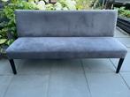 Eetkamerbank velvet grijs 180 cm breed, Huis en Inrichting, Banken | Sofa's en Chaises Longues, Ophalen, Zo goed als nieuw, 150 tot 200 cm