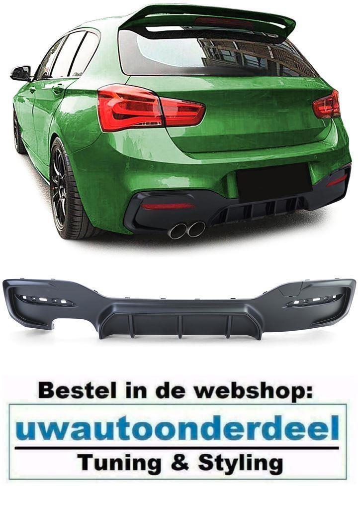 Diffuser Mat Zwart Dubbele Uitlaat Links Voor Bmw 1 Serie F2, Auto diversen, Tuning en Styling, Ophalen of Verzenden