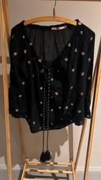 Azara ibiza style zwart met gouden blouse, Kleding | Dames, Blouses en Tunieken, Ophalen of Verzenden, Zo goed als nieuw, Maat 38/40 (M)