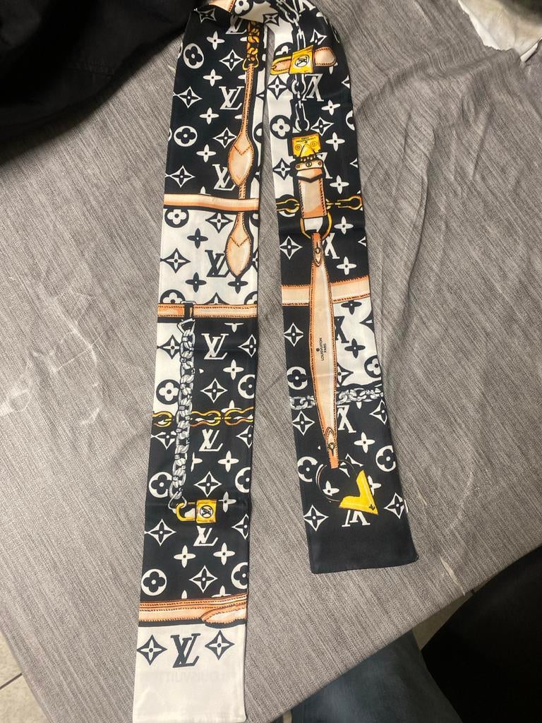 Zijden Monogram Bandeau Zwart, Kleding | Heren, Ophalen of Verzenden, Zo goed als nieuw, Sjaal