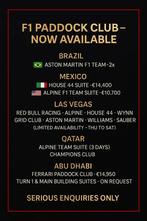 ️️F1 Paddock Club – F1 🏎️Max 5e Wereldkampioen 🙏❓🏎️🏎️🏎️, Tickets en Kaartjes, Drie personen of meer