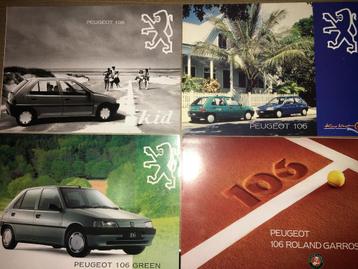 11x Peugeot 106 aktiemodel folders/brochures België, CH, D beschikbaar voor biedingen